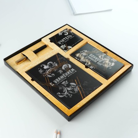 Gift set "Teacher": A5 diary, 80 sheets, planing, pen, paper block-1