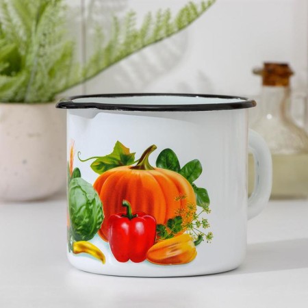 Mug with a nose, 1 l, neckline, neckline, white color-4