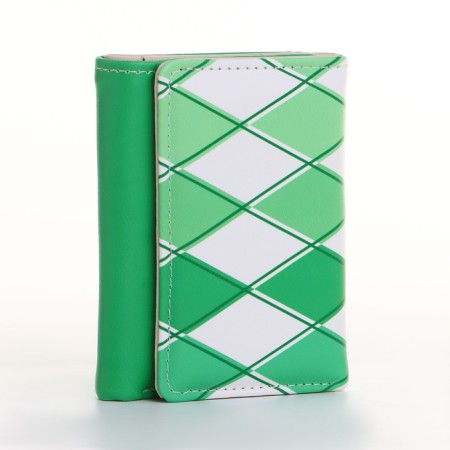 Women's wallet on the button, green color
