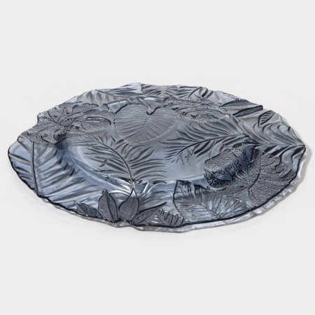 Black dining plate "Arabis", d = 28 cm, blue color-3