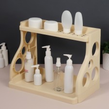 Organizer for storage, 2 sections, 39 × 24.5 × 30.5 cm, beige color