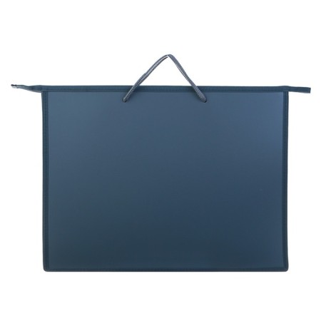 Folder for drawings and drawings A2, 650 x 480 x 50 mm, 0.9 mm, with handles, plastic, lightning from above, onyx, pr 2, gray
