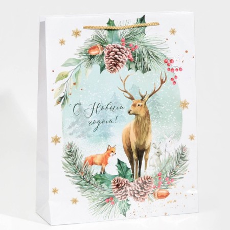 Laminated vertical packet “On the forest edge”, L 28 x 38 x 9 cm, New Year-3