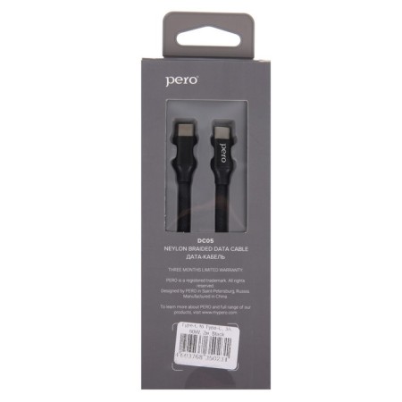 PERO DC -05 Type C - Type C, 3A, 2M, black cable-4