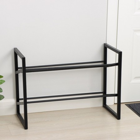 Avangard shoe shelf, 2 tiers, 70.5 × 30.5 × 50.5 cm, black color-1