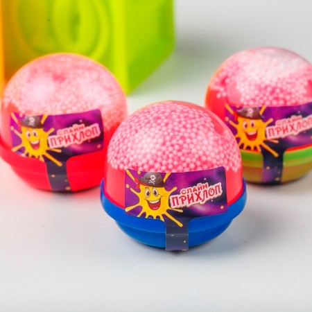 Slime, red, capsule with balls 40 g-1