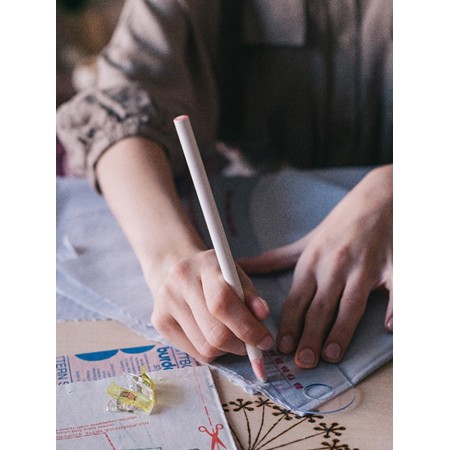 Fabric pencil, self -soothing, 17 cm, white color-5