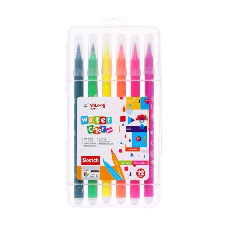 A set of watercolor markers with a 12pcs with a tips/12 -cv in a plastic penalty-5