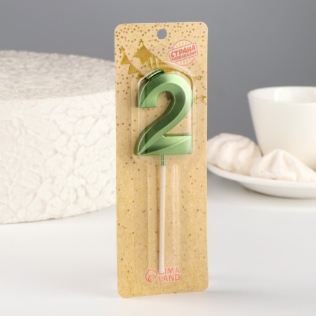 Candle in the cake on the ships "Fine", the number "2", the emerald, 5 cm-4