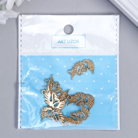 Decor for creativity Metal "Swan Dancing" gold 1.5x2.1 cm-3
