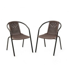 Set of garden furniture: 2 chairs 53 x 61 x 73 cm, frame 24 x 0.8 mm, up to 100 kg, brown