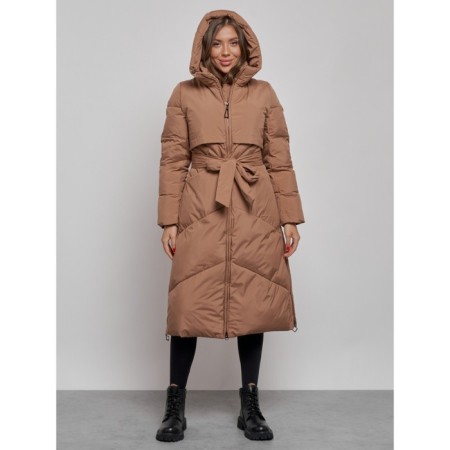 Coat insulated winter female, size 42, brown color-4