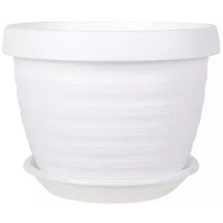 Plastic pot "Toledo", d = 17, with a pallet, white