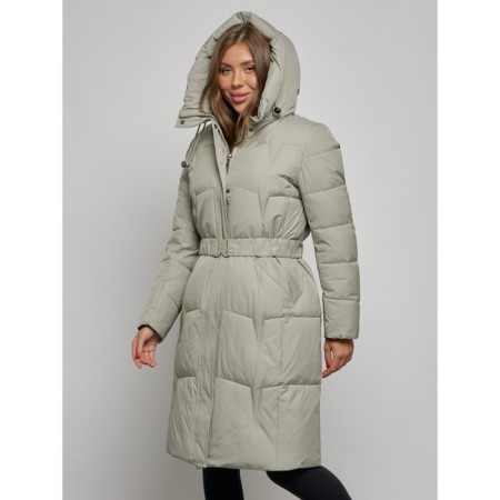 Coat insulated winter female, size 50, green color-5