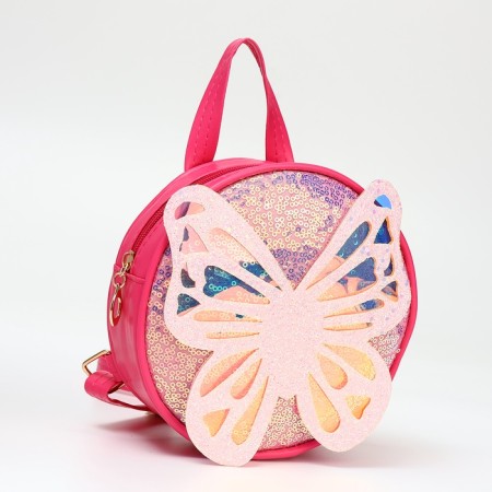 Baby backpack on lightning, bright pink color-1