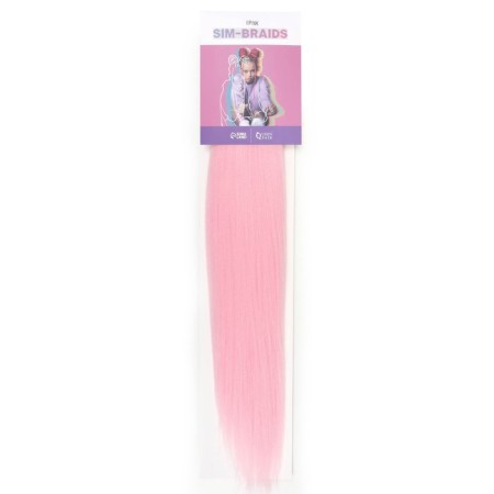 SIM-BRAIDS Kanecalon is monophonic, corrugated, 65 cm, 90 grams, light pink color (#III Pink)-2