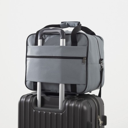 Road bag with lightning, 2 outer pockets, long belt, gray color-3