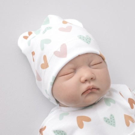 Hat with ears children's kinderlitto “First flowers”, age 6-12 months, 3 pcs-1