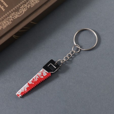 Acryl key a mirror "bloodied saw" 5.1x1.3x0.3 cm