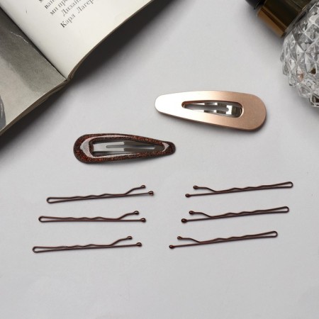 Invisible hair "Adele" (set 10 pcs) 5 cm, bronze-2