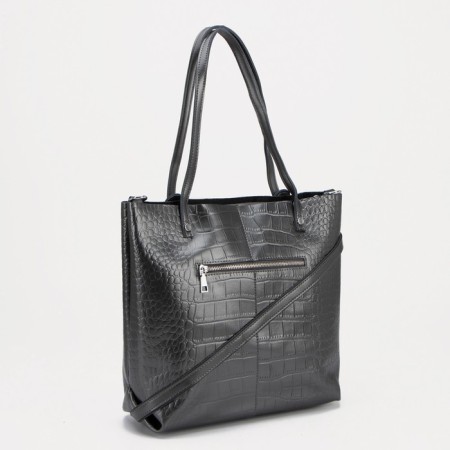 Bag-tout on zipper, gray color-1