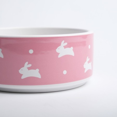 Ceramic “Bunniki” ceramic bowl, 300 ml, 13 x 13 x 5 cm, pink-5