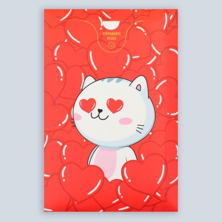 Boom-postcard "Cat in love", hearts, 12 x 18.5 cm-6