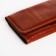 Women's wallet on the button, brown color