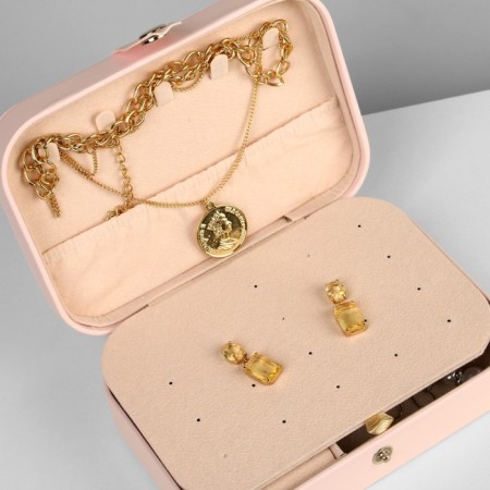 Organizer for storing jewelry "Portable box", 11 × 16 × 5 cm, pink color-3