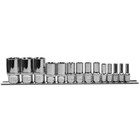 End heads ombra 910714, deep, 1/4 "DR, 3/8" DR, 1/2 "DR, set of 14 items