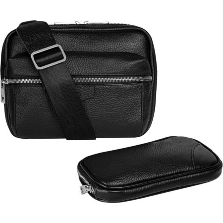 Cross-Bodi bag with Mumi zipper, external pocket, black color-1