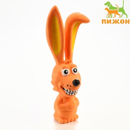 Brying toy for dogs from latex "Bunny", 17 cm, orange