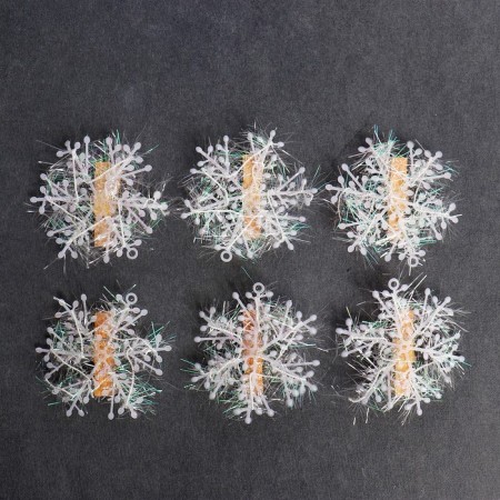 Brongs for the decor "Snowflakes" are white, 6 pcs.-1