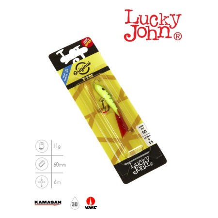 Balancir Lucky John Fin 4 + tee, 6 cm, color 36rt blister-2