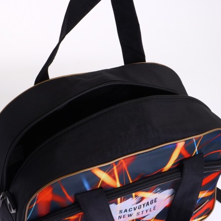 Small Small suitcase 20 "with a bag, a lightning department, with an extension, the color is black-11