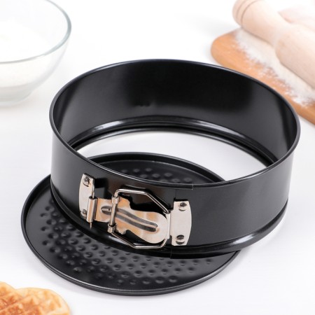 Baking form "German mini-kex", d = 18 cm, removable bottom, anti-stick coating, black-5