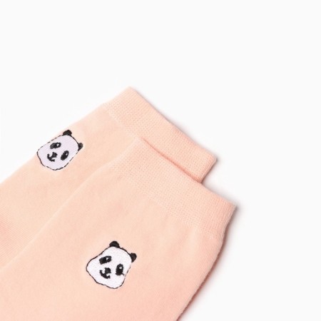 Unisex socks "Panda", peach color, size 36-42-1