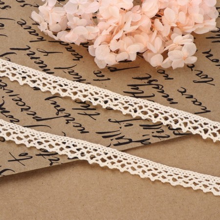 Knitted lace, 15 mm × 15 ± 1 m, beige color-1