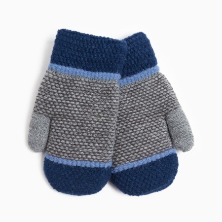 Mittens for children, blue/dark gray, size 16 (8-10 years)