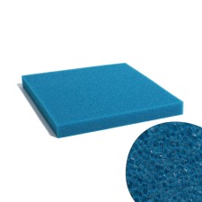 The sponge is rectangular, large -porous, sheet 50 x 50 x 3 cm, blue