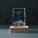 Souvenir glass backlight "Rectangle. Lighthouse" stand wood, USB 7x7x10