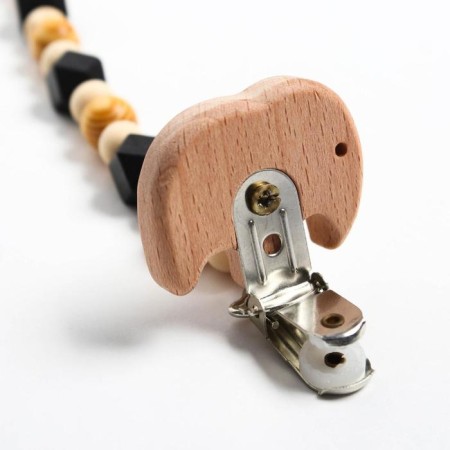 Holder for the nipple - dummy "elephant", wooden-3