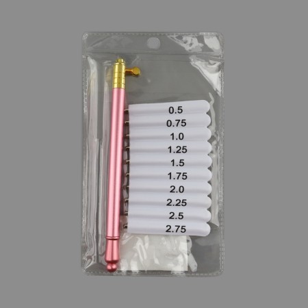 Knitting hook, with interchangeable heads, 10 pcs, D = 0.5 - 2.75 mm, 11.5 cm, color mix-8