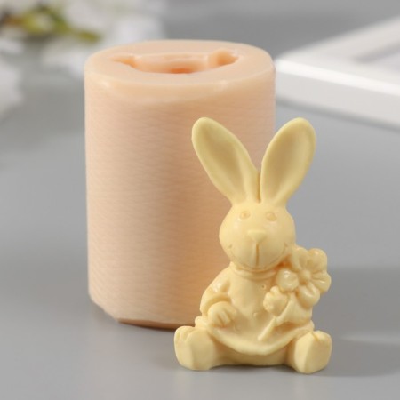 Silicone Mold "Hare with Flower" 3.5x3x5.5 cm mix