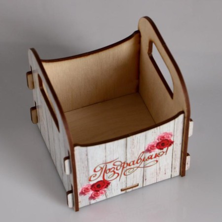 Kashpo wooden 10.5 × 10 × 11 cm Gift Roxy Smith "Congratulations! Dumped", box-3