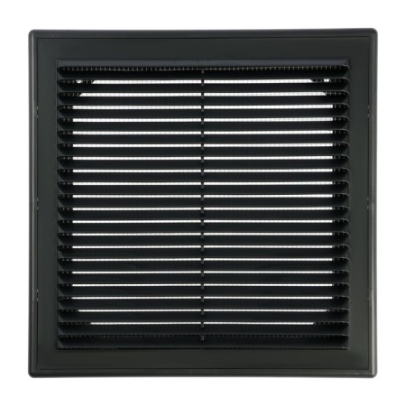 Ventilation grate "Vento" 2525VR, 250x250 mm, with a grid, detachable, graphite