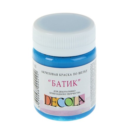 Silk paint "Batik", a bank 50 ml, ZHK Decola, sky blue 4428512 (water-based acrylic)