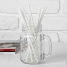 Cocktail tubes, set 12 pcs., White color