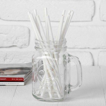 Cocktail tubes, set 12 pcs., White color