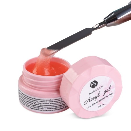 Acrigel to build nails Adricoco, No. 04 Camouflage, peach beige, 30 ml-1